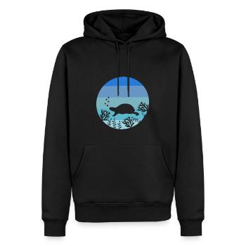 Zoo Tierliebhaber Ozean Tier Retro Schildkröte - Männer Premium Bio Hoodie - Schwarz - Vorne - Nico (187cm)