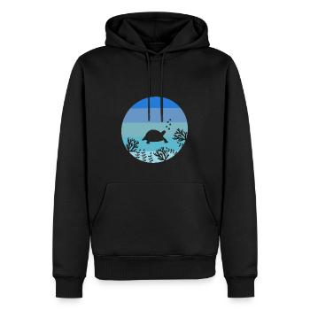 Meeresbewohner Ozean Tier Geschenk Schildkröte - Männer Premium Bio Hoodie - Schwarz - Vorne - Nico (187cm)