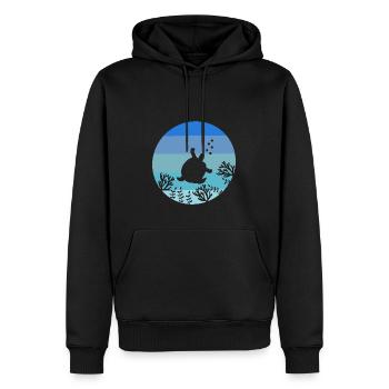 Sous-marin Océan Animal Marin Animal Rétro Tortue - Sweat à capuche Premium bio Homme - noir - Devant - Nico (187cm)