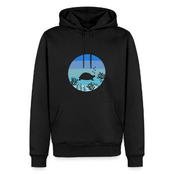 tortue océan animal tortue de mer rétro - Sweat à capuche Premium bio Homme - noir - Devant - Nico (187cm)