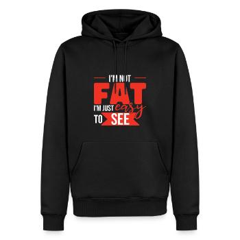 Ich bin einfach leicht zu sehen - Männer Premium Bio Hoodie - Schwarz - Vorne - Nico (187cm)