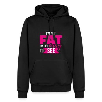 Femmes Drôle d’humour Je ne suis pas gros - Sweat à capuche Premium bio Homme - noir - Devant - Nico (187cm)