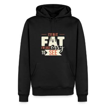 Ich bin einfach leicht zu sehen - Männer Premium Bio Hoodie - Schwarz - Vorne - Nico (187cm)
