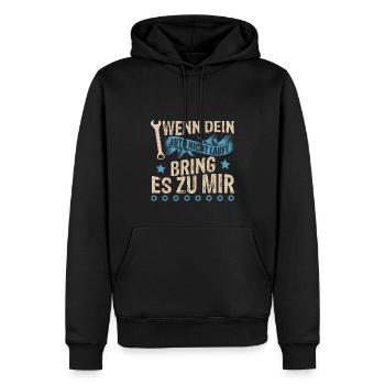 KFZ Mechaniker Auto Geschenk Werkstatt - Männer Premium Bio Hoodie - Schwarz - Vorne - Nico (187cm)