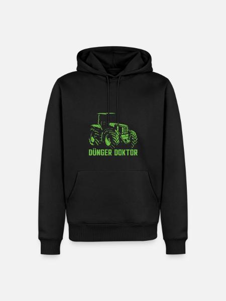 Dünger Traktor - Männer Premium Bio Hoodie - Schwarz
