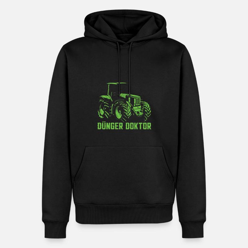 Dünger Traktor - Männer Premium Bio Hoodie - Schwarz