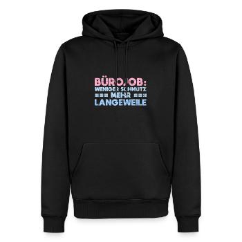 Bürojob: Weniger Schmutz, Mehr Langeweile - Männer Premium Bio Hoodie - Schwarz - Vorne - Nico (187cm)