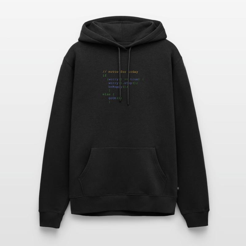 php code don' t worry be happy nerdshirt Men’s Premium Organic Hoodie