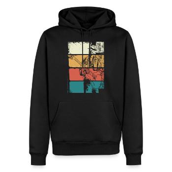 Guitariste de Blues Vintage - Sweat à capuche Premium bio Homme - noir - Devant - Nico (187cm)
