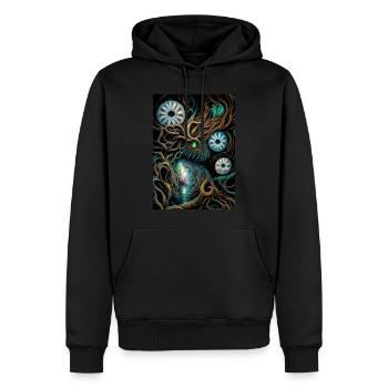Enraciné IV - Sweat à capuche Premium bio Homme - noir - Devant - Nico (187cm)