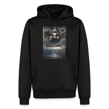B17 Fliegende Festung - Männer Premium Bio Hoodie - Schwarz - Vorne - Nico (187cm)
