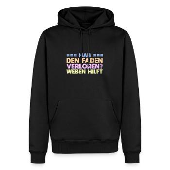 Hab Den Faden Verloren? Weben Hilft - Männer Premium Bio Hoodie - Schwarz - Vorne - Nico (187cm)