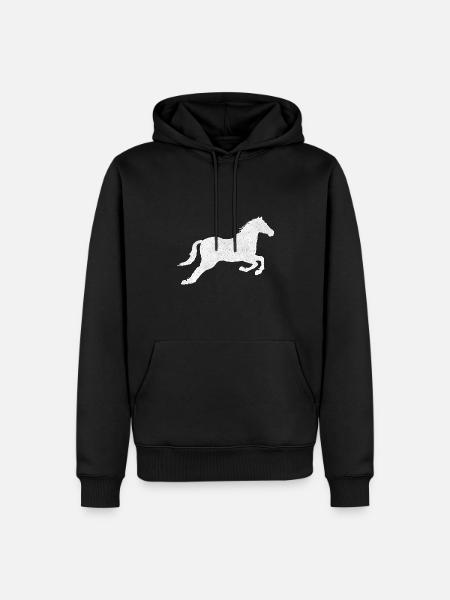 Pferd - Männer Premium Bio Hoodie - Schwarz