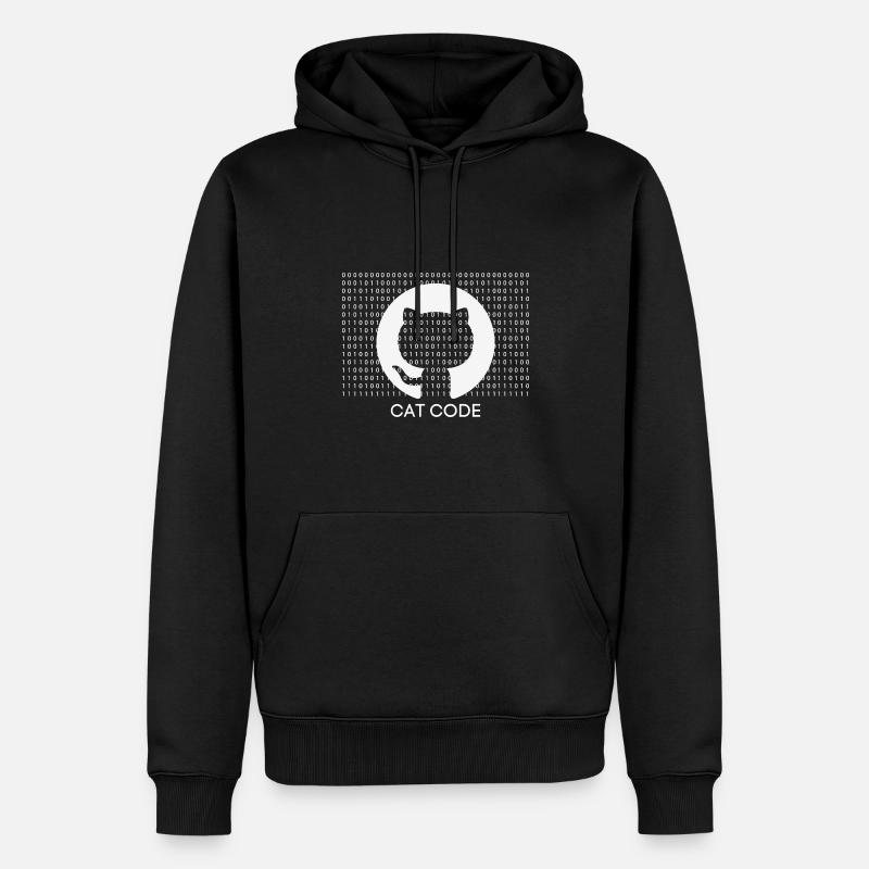 Code chat - Sweat à capuche Premium bio Homme - noir