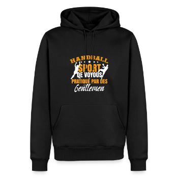 Sport De Voyous Pratiqué Par Des Gentlemen - Sweat à capuche Premium bio Homme - noir - Devant - Nico (187cm)