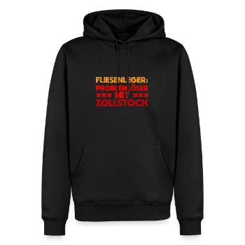 Fliesenleger: Problemlöser Mit Zollstock - Männer Premium Bio Hoodie - Schwarz - Vorne - Nico (187cm)