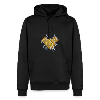 Poignée de main - Sweat à capuche Premium bio Homme - noir - Devant - Nico (187cm)