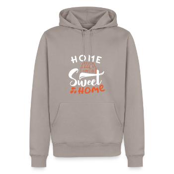 Home Sweet Home, Zuhause ist es am schönsten - Männer Premium Bio Hoodie - Taupe - Vorne - Nico (187cm)
