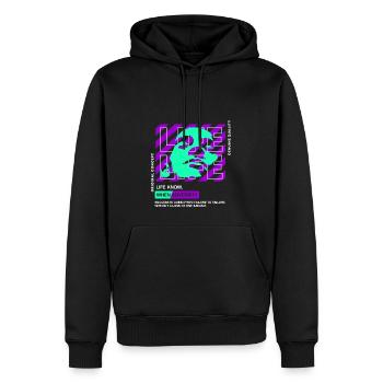 Life Streetwear - Männer Premium Bio Hoodie - Schwarz - Vorne - Nico (187cm)