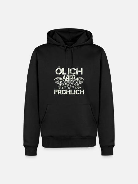 Oily but cheerful - Men’s Premium Organic Hoodie - black
