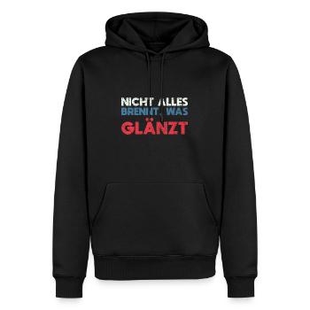 Nicht Alles Brennt, Was Glänzt - Männer Premium Bio Hoodie - Schwarz - Vorne - Nico (187cm)