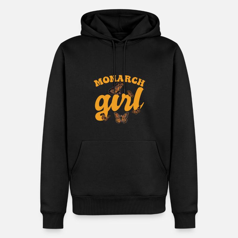 Monarch-Mädchen - Männer Premium Bio Hoodie - Schwarz