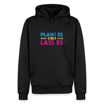 Plane Es Oder Lass Es - Männer Premium Bio Hoodie - Schwarz - Vorne - Nico (187cm)