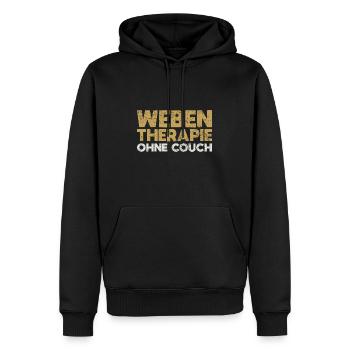 Weben - Therapie Ohne Couch - Männer Premium Bio Hoodie - Schwarz - Vorne - Nico (187cm)