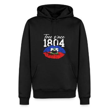 Haïti drapeau haïtien Ayiti haïtien je cadeau - Sweat à capuche Premium bio Homme - noir - Devant - Nico (187cm)