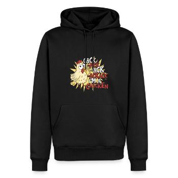 Je suis un poulet - Sweat à capuche Premium bio Homme - noir - Devant - Nico (187cm)