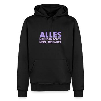 Alles Hausgemacht? Nein, Gekauft - Männer Premium Bio Hoodie - Schwarz - Vorne - Nico (187cm)