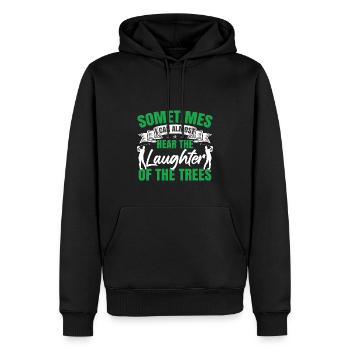 Manchmal kann ich fast das Lachen hören Golf - Männer Premium Bio Hoodie - Schwarz - Vorne - Nico (187cm)