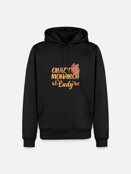 Crazy Monarch Lady - Men’s Premium Organic Hoodie - black