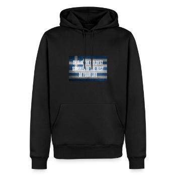 Klimawandelspruch Griechenland Geschenkidee - Männer Premium Bio Hoodie - Schwarz - Vorne - Nico (187cm)