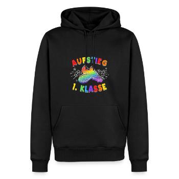 Aufstieg 1. Klasse Fußballer Fußballspieler - Männer Premium Bio Hoodie - Schwarz - Vorne - Nico (187cm)