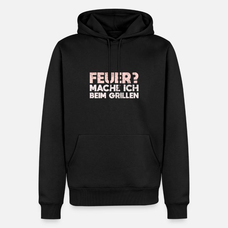 Feuer? Mache Ich Beim Grillen - Männer Premium Bio Hoodie - Schwarz