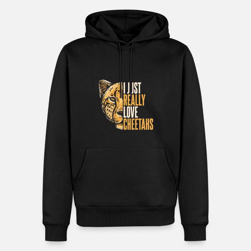 Visage de guépard - Sweat à capuche Premium bio Homme - noir