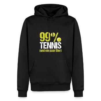 Tennisspieler Tennis Bier - Männer Premium Bio Hoodie - Schwarz - Vorne - Nico (187cm)