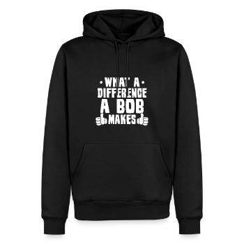 Quelle différence un Bob fait - Sweat à capuche Premium bio Homme - noir - Devant - Nico (187cm)