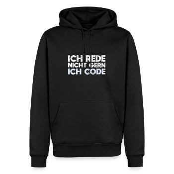Ich Rede Nicht Gern, Ich Code - Männer Premium Bio Hoodie - Schwarz - Vorne - Nico (187cm)