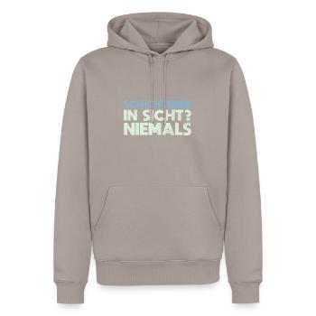 Schichtende In Sicht? Niemals - Männer Premium Bio Hoodie - Taupe - Vorne - Nico (187cm)