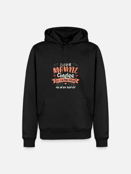 Mamie Cinglée - Sweat à capuche Premium bio Homme - noir