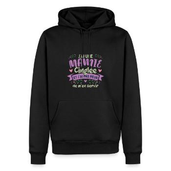 Mamie Humour Petite Fille - Sweat à capuche Premium bio Homme - noir - Devant - Nico (187cm)