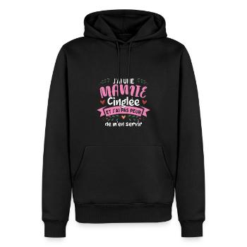 Petite-Fille Mamie Humour - Sweat à capuche Premium bio Homme - noir - Devant - Nico (187cm)