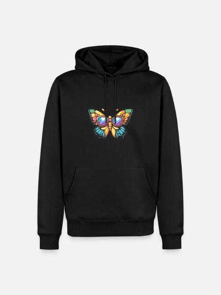 papillon drôle d’été - Sweat à capuche Premium bio Homme - noir