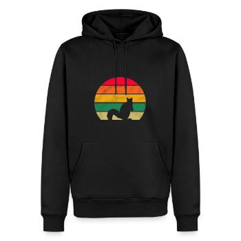 Wald Tierliebhaber Geschenk Retro Eichhörnchen - Männer Premium Bio Hoodie - Schwarz - Vorne - Nico (187cm)