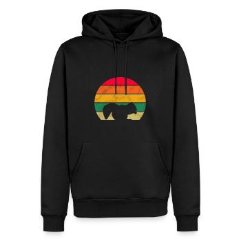 Wald Tier Waldbewohner Retro Eichhörnchen - Männer Premium Bio Hoodie - Schwarz - Vorne - Nico (187cm)