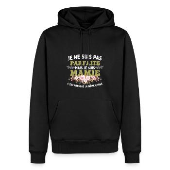 Je Suis Mamie - Sweat à capuche Premium bio Homme - noir - Devant - Nico (187cm)