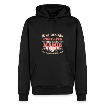 Grand-Mère Cadeau Mamie Humour - Sweat à capuche Premium bio Homme - noir - Devant - Nico (187cm)
