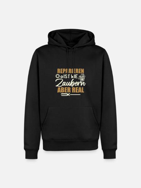 Mechaniker Lustige Auto Sprüche - Männer Premium Bio Hoodie - Schwarz
